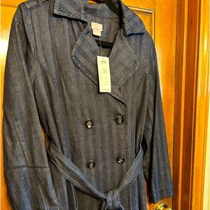 Chico’s Denim Classic Trench Coat